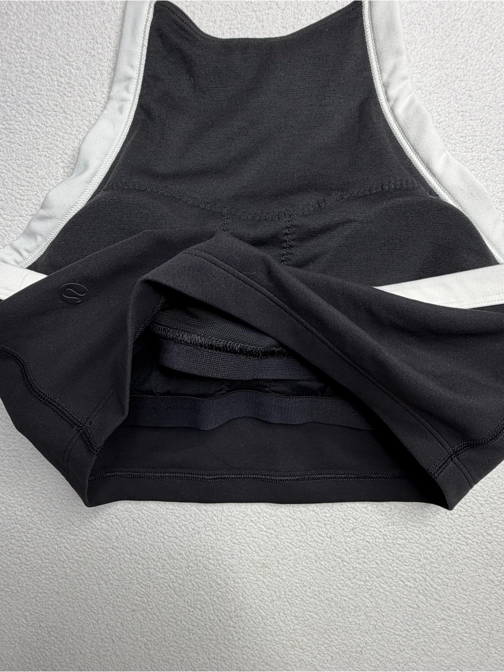 Lululemon Nulu Cropped Halter Tank Top *Light Support, A/B Cup•Black / White - Picture 9 of 11